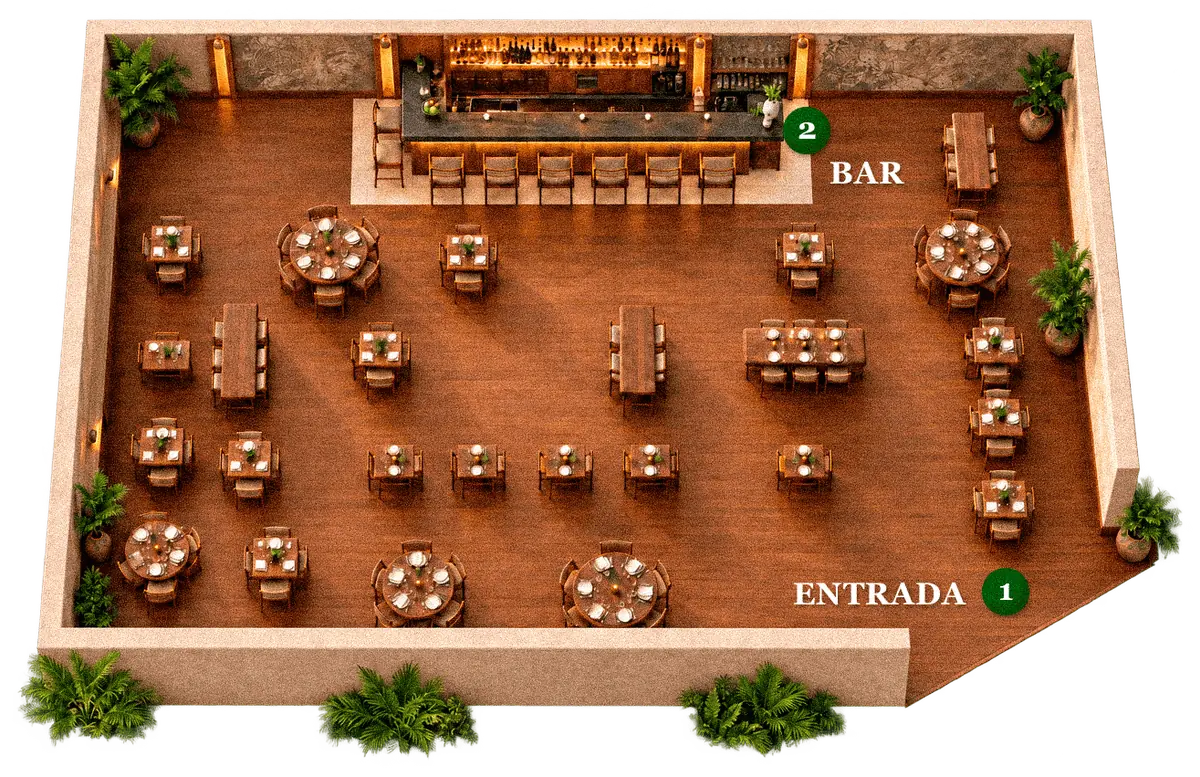 Plano de la unidad, BAK' Tulum. Así se reparte BAK' Tulum de un extremo a otro.